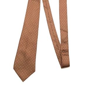 Vintage YSL Tie [Brown + White Polka Dots]